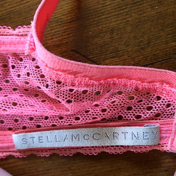 Stella McCartney Magnolia Shrugging Neon Contour Balconette Bra Pink - Picture 7 of 9